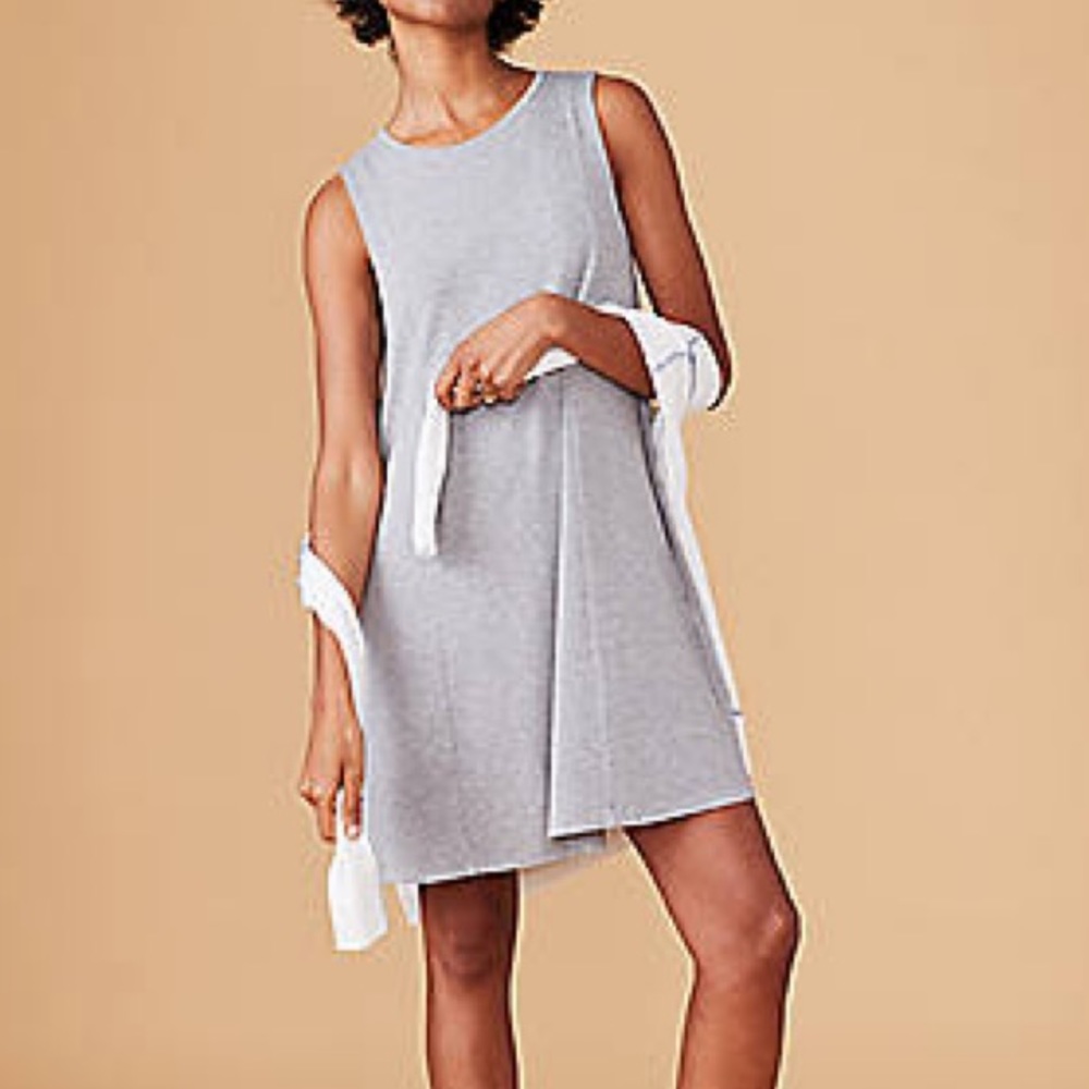 Lou & Grey Womens Grey Sleeveless Pocketed Short Flowy Summer Dress Size Small